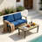 Polett Teak Outdoor Two-person Patio Set With Cushions And Side Table-459058469-459058471