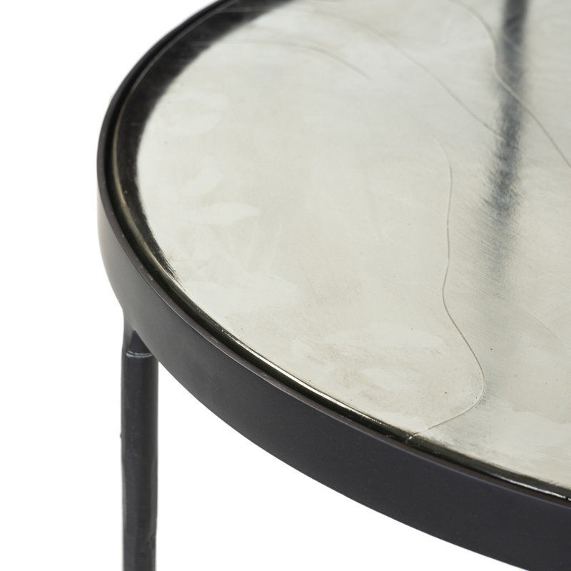 Yoko Glass Round Coffee Table, 16.25" H x 32" L x 32" W, Clear