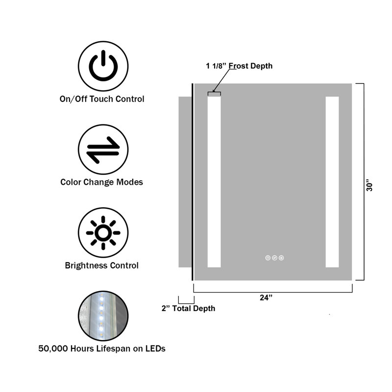 Ayo Solid Wood Flat Wall Mirror