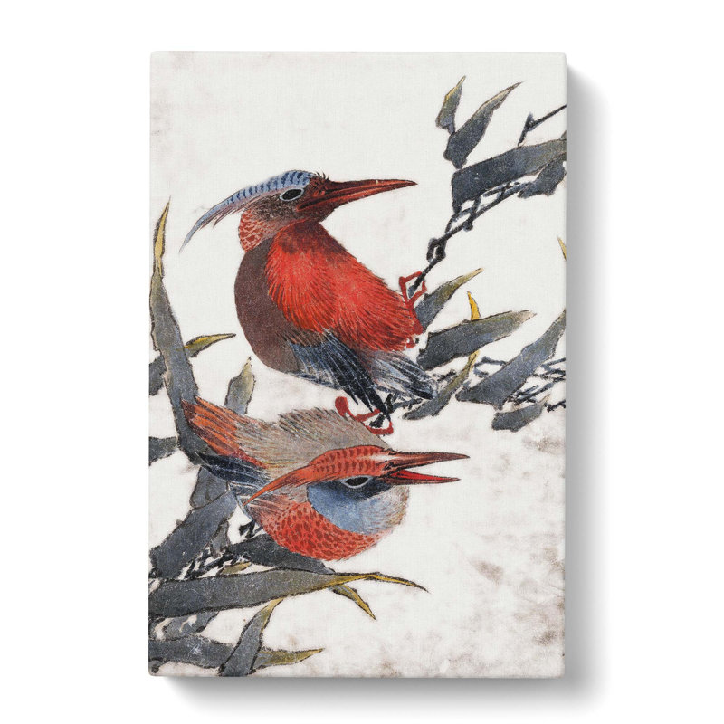 Two Birds by Katsushika Hokusai - Wrapped Canvas Painting Print, 60cm H x 40cm W x 3cm D