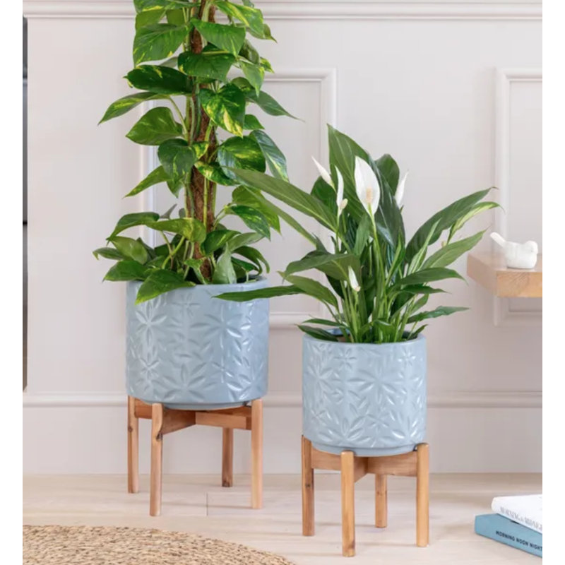 Aspen Flower Planter, Blue, Medium