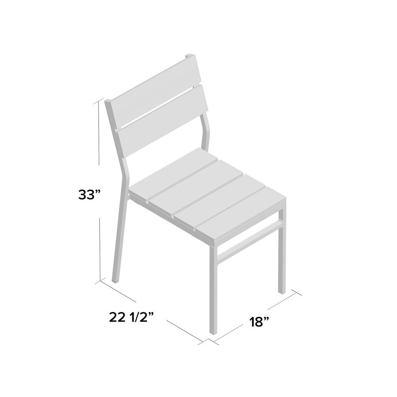 Seaside Gray Teak Armless Outdoor Dining Chair