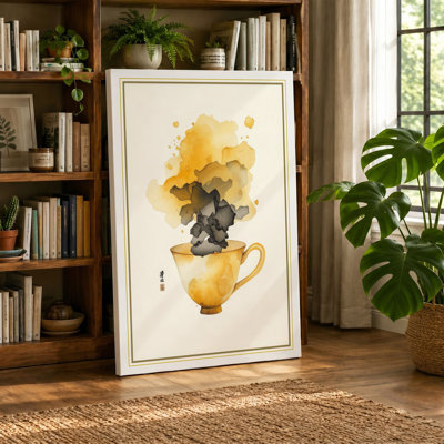 Steaming Tea Modern - Wrapped Canvas