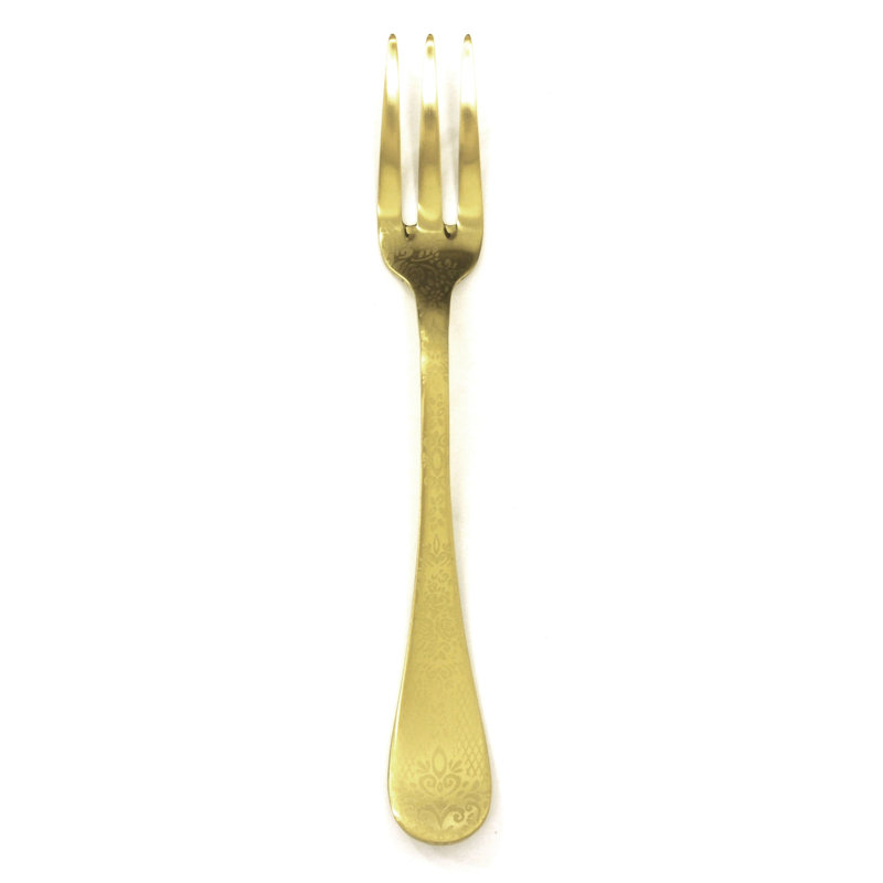 Casablanca Stainless Steel Serving Fork, Ice Gold