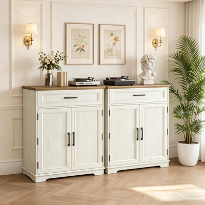 Armoires décoratives 1 porte à 2 portes avec rangement pour le salon, la cuisine, le vestibule, le garde-manger et 4 tablettes suspendues