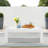43" All-Weather Aluminum Patio Coffee Table, Modern Rectangle Outdoor Table-1312737331