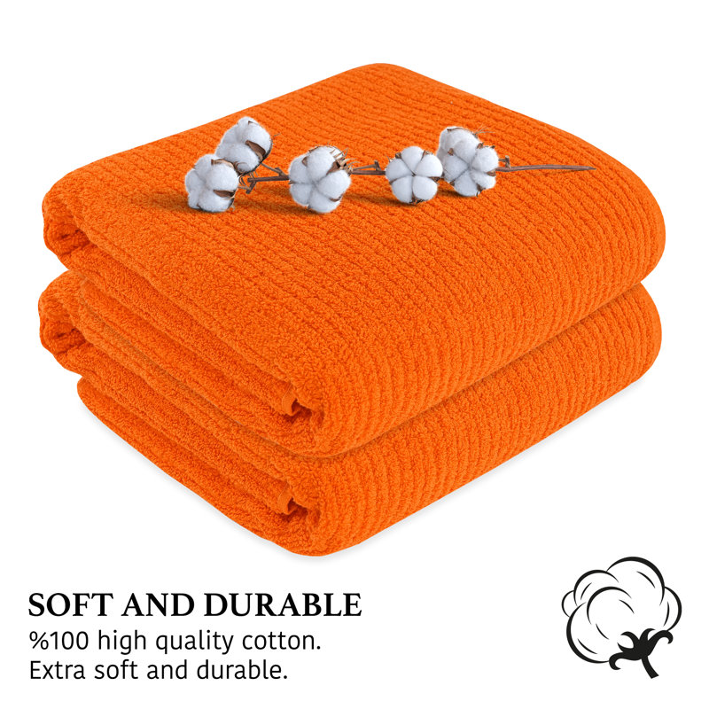 100% Cotton Midweight Bath Towel, Orange