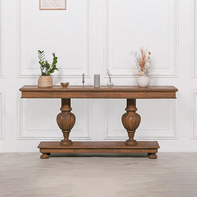 A meticulously crafted vintage console table