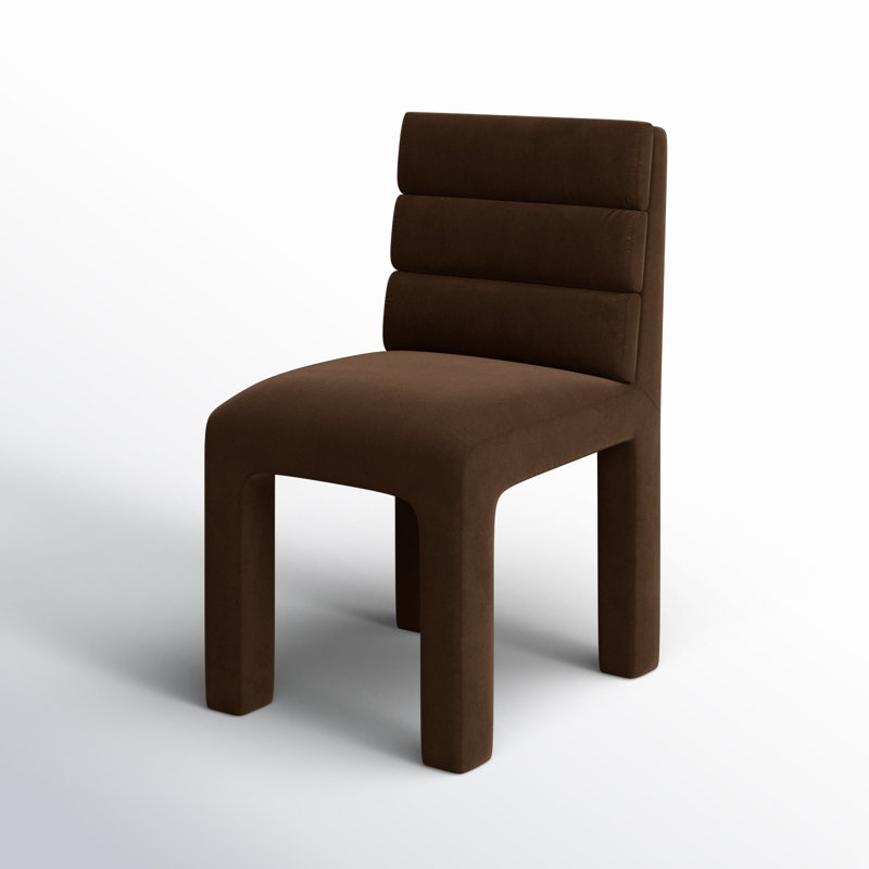 Chaise d'appoint Shepha, Velours brun foncé