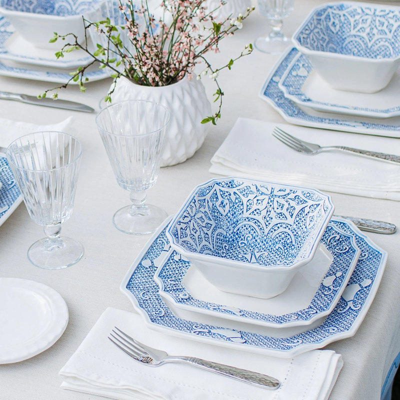Uccello Blu Handmade Stoneware Dinner Plate
