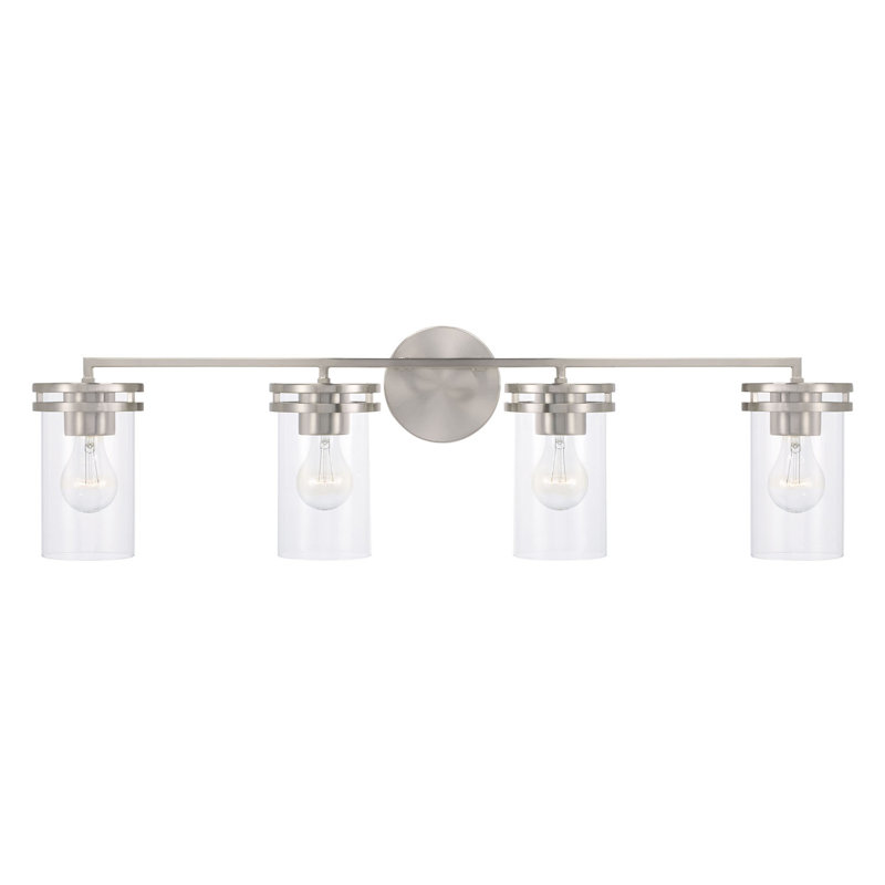 4 - Light Dimmable Vanity Light, Silver