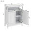 Armoire de salle de bain - Blanc, portes à double volet, supérieure, finition, rangement abondant, configuration facile à assembler dans la porte, espace de rangement peint, processus d'assemblage simple