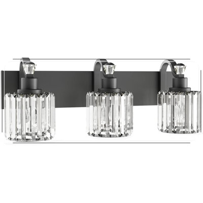 Luminaire de meuble-lavabo moderne en cristal noir mat 6 lumières