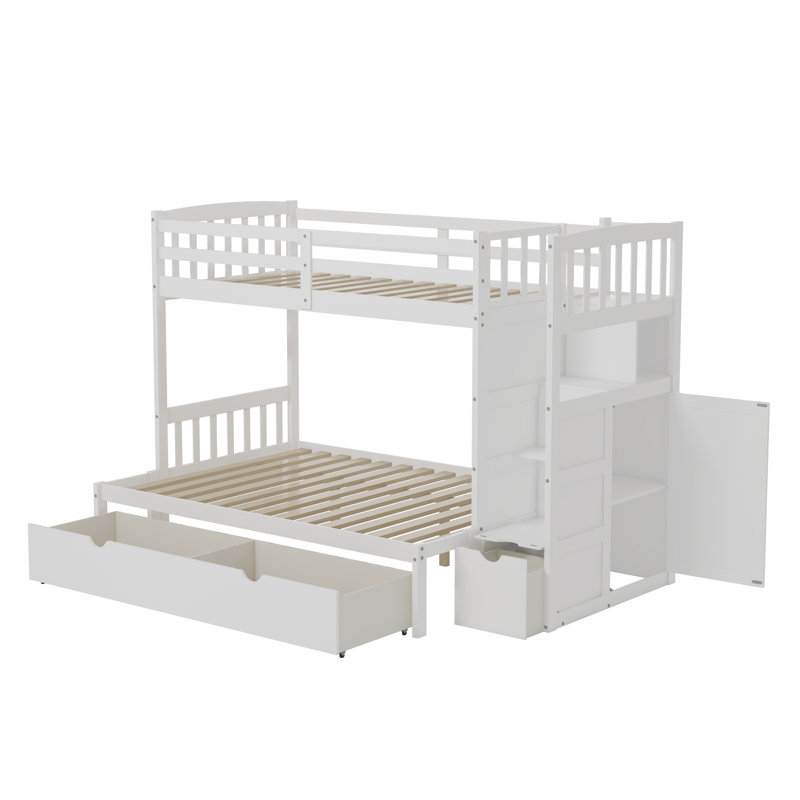 Fredelia Twin Over Twin Standard Bunk Bed by Harriet Bee, White