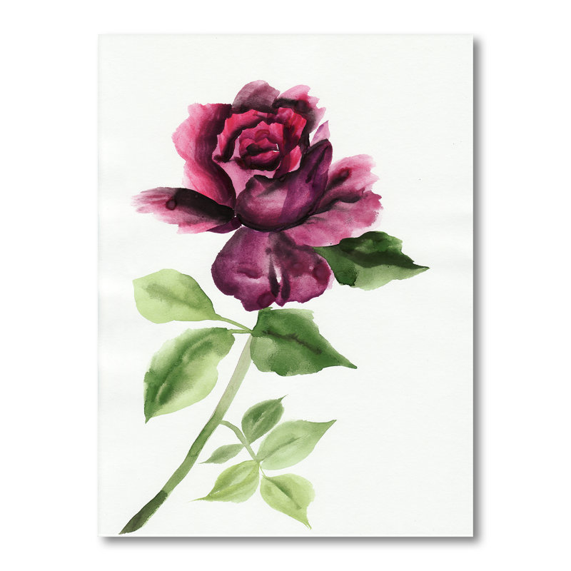 " Red Rose With Buds ", Wrapped Canvas, 20" H x 12" W x 1" D