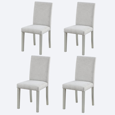 Chaises de salle à manger seulement, ensemble de chaises de salle à manger pour 4 personnes, chaise de cuisine avec siège rembourré, chaise d'appoint pour salle à manger, gris