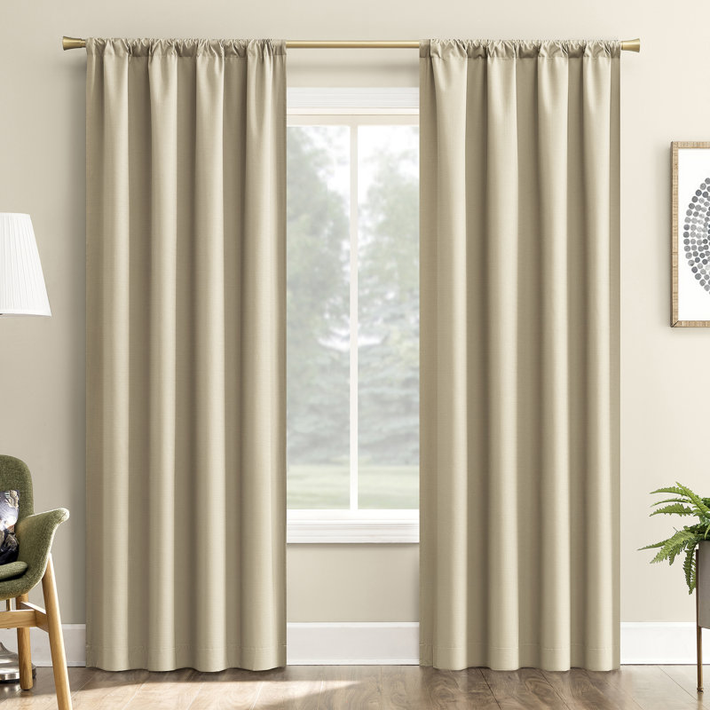 Panneau de rideau occultant avec passe-tringle Karina, Beige, L 40 po x L 63 po