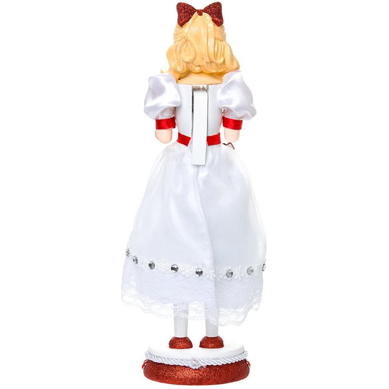 15-Inch White and Pink Clara Nutcracker with Miniature Prince
