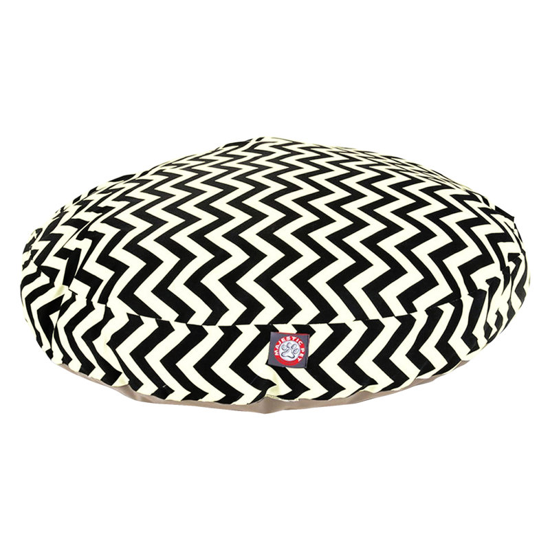 Coussin Zig Zag, Moyen (l 36 po x P 36 po x H 5 po), Noir