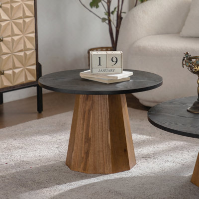 Table basse ronde - Piédestal robuste, assemblage facile - Bois