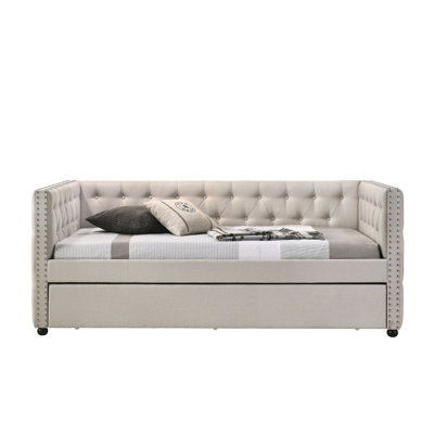 Beige Fabric Daybed W/Trundle (Overall Full)
