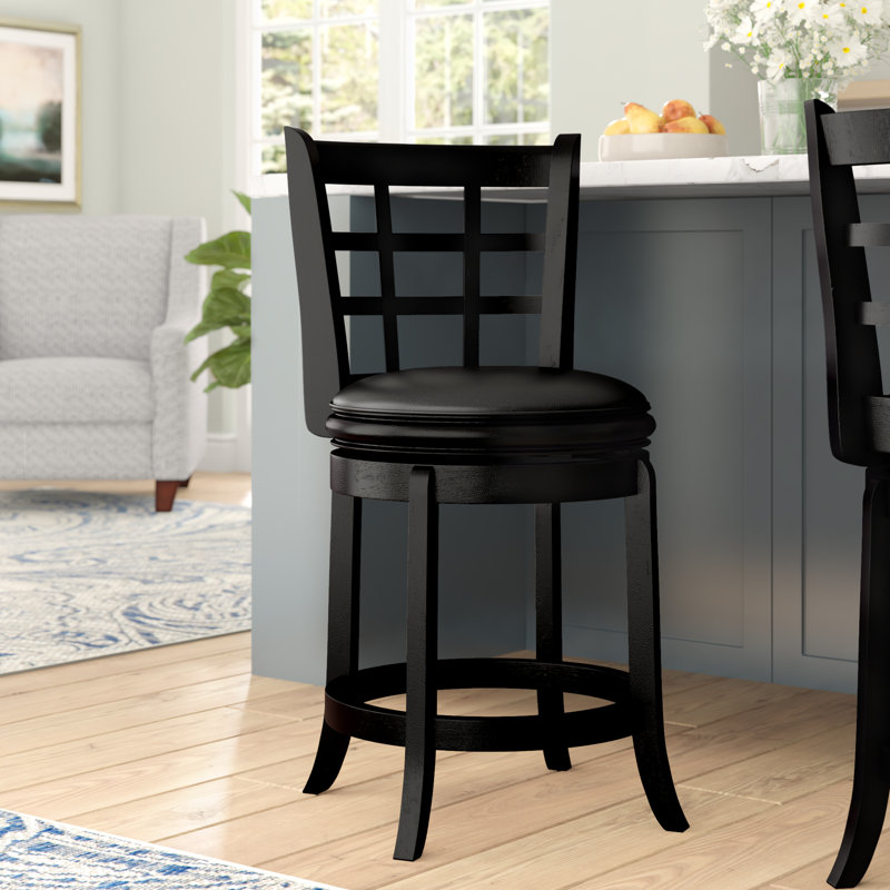 Tabouret de bar et de comptoir Farmington, Noir, Noir, Tabouret de comptoir (assise de 24 po de hauteur)
