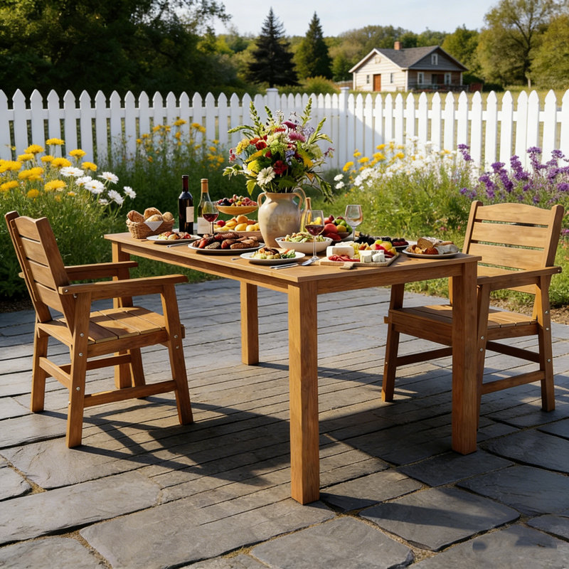 Ensembles de salle à manger d'extérieur toutes saisons 3 pièces avec trou pour parasol et structure en aluminium pour l'extérieur cour arrière / porche / terrasse, 1 table 2 chaises