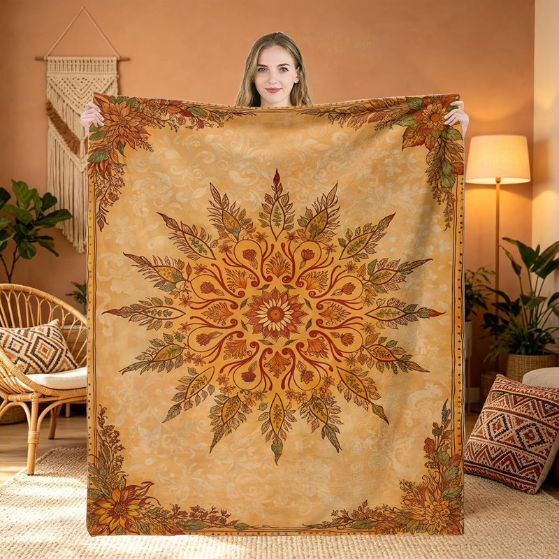Jeté Boho Mandala, 30 x 40 po, L 40 po x l 30 po