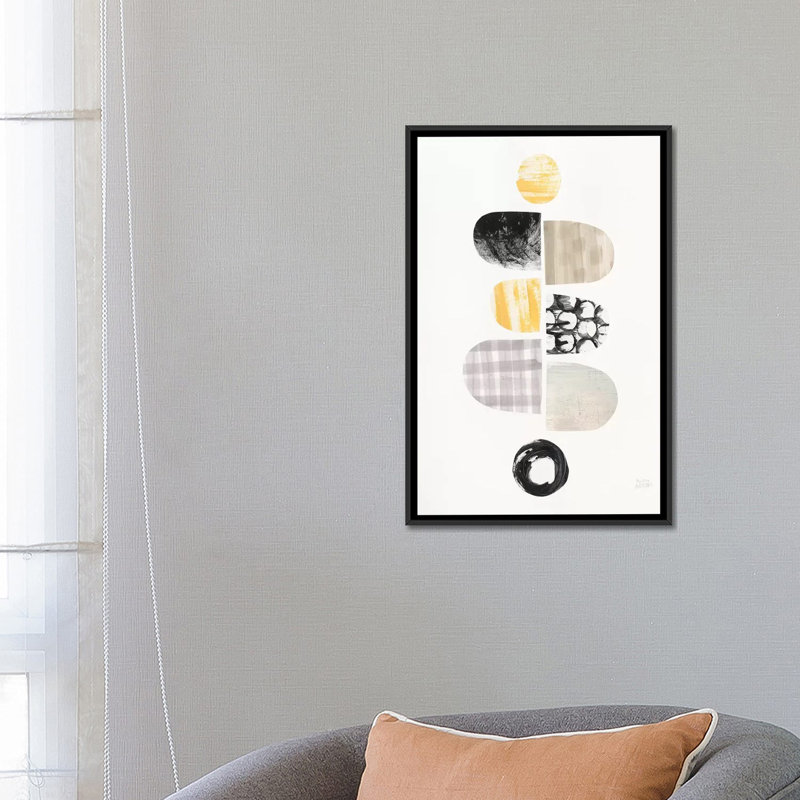 « mod neutrals i », impression sur toile, H 26 po x l 18 po x P 1,5 po, Toile avec cadre noir, Pas de tapis