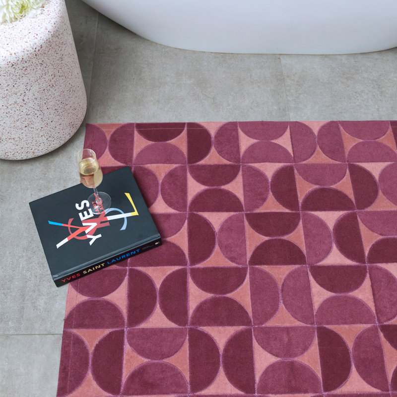 Horizons Geometric Area Rug in Pink, Rectangle 6'7" x 9'8"