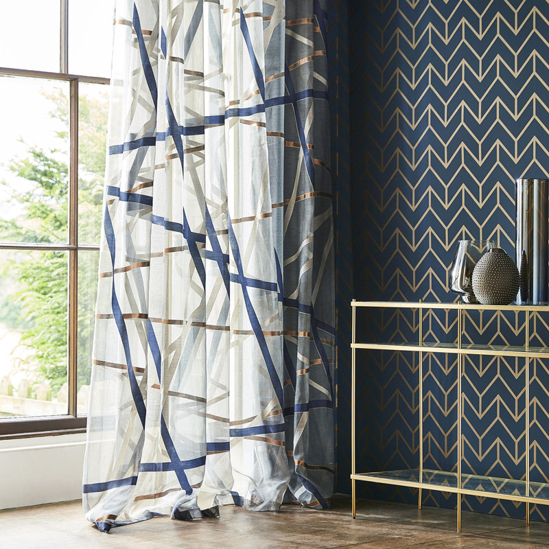 Tessellation Wallpaper, Teal/Gold