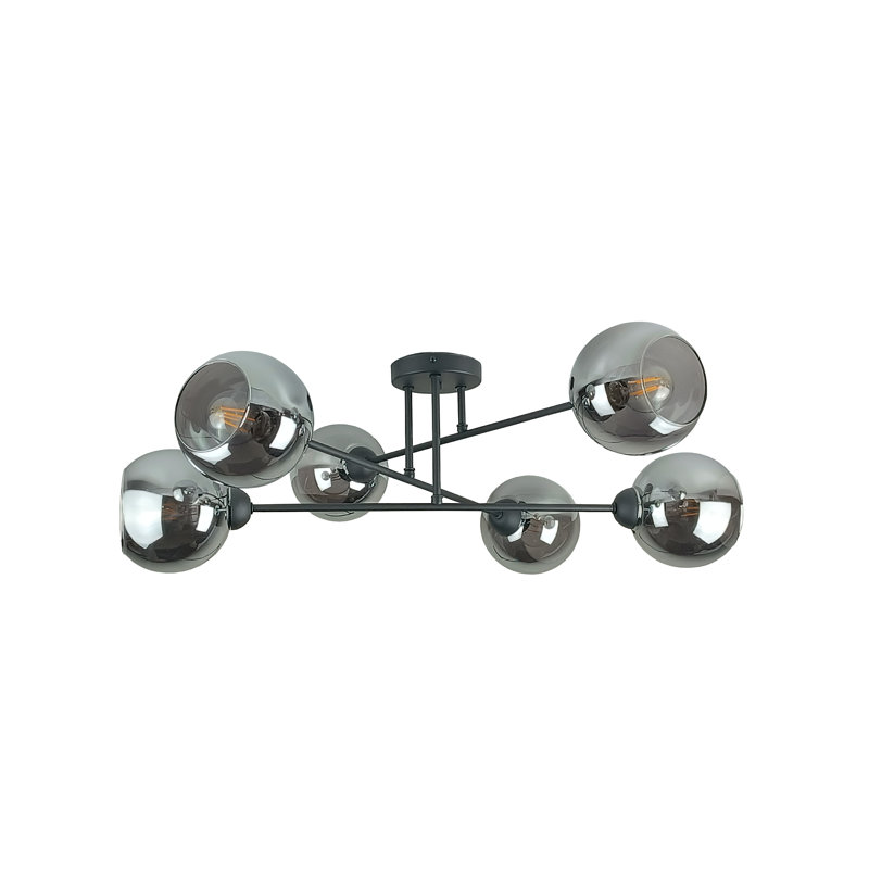 Odilon Glass Semi Flush Mount, Smoky