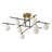 8-Light Mid-Century Modern Semi-Flush Ceiling Light