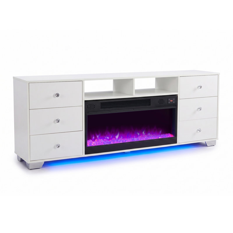 Belfry Heating 180cm W White Electric Fireplace