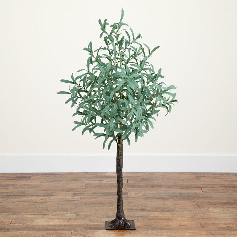4 pi Olive artificiel éclairé avec 240 lumières DEL blanc chaud