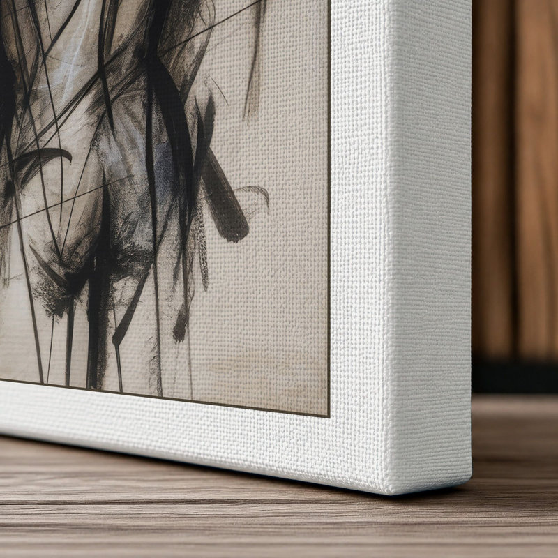 Intertwined Figures Modern 1 Piece Wrapped Canvas Wall Art, 18x12 - 45.7 x 30.5 cm, White Border
