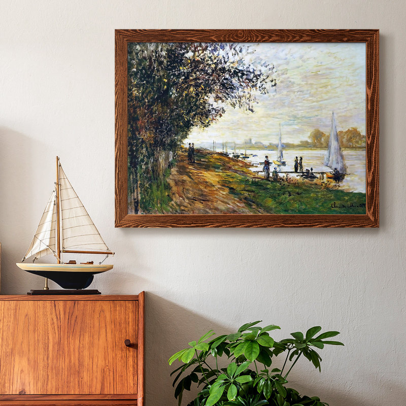 The Riverbank At Le Petit, reproduction d'art sur toile, H 18 po x l 26 po x P 1,5 po, Érable