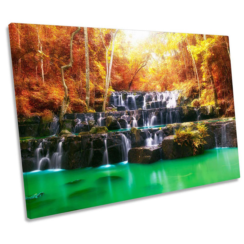 Sunset Orange Woods Nature - Wrapped Canvas Print, 30.5cm H x 45.7cm W x 2cm D