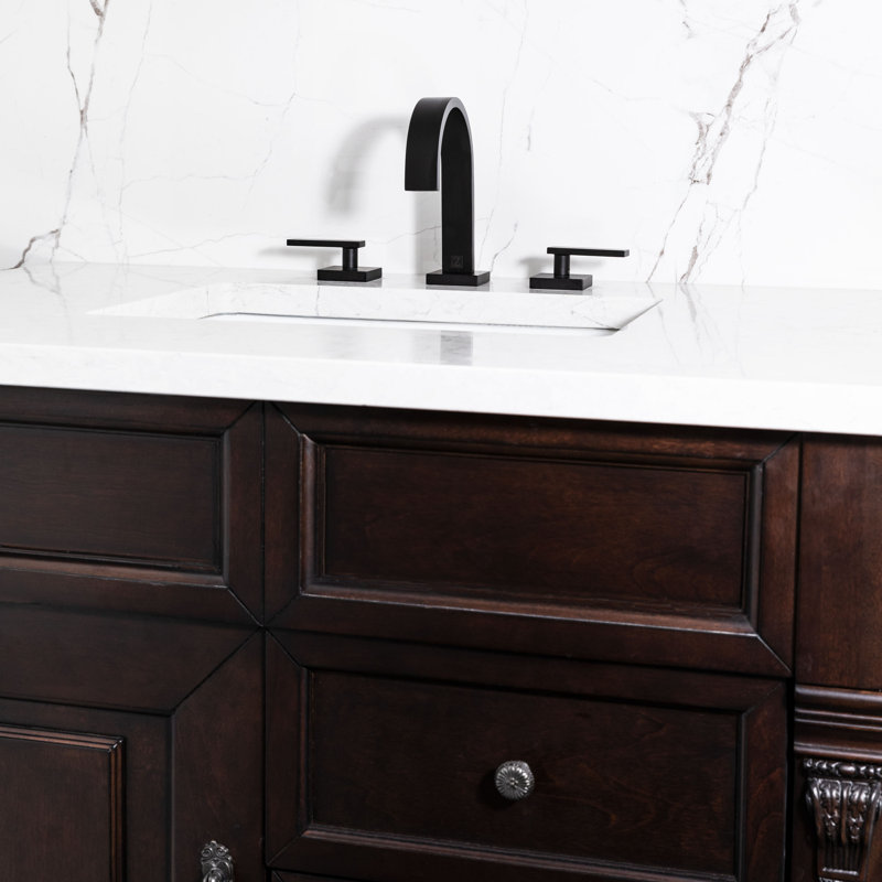 Studio Bliss Widespread Bathroom Faucet with Drain Assembly, Matte Black