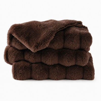 Faux Fur Throw Blanket, Rabbit Fur Blanket For Bed, Couch, Super Soft Cozy Fuzzy Mink Blanket
