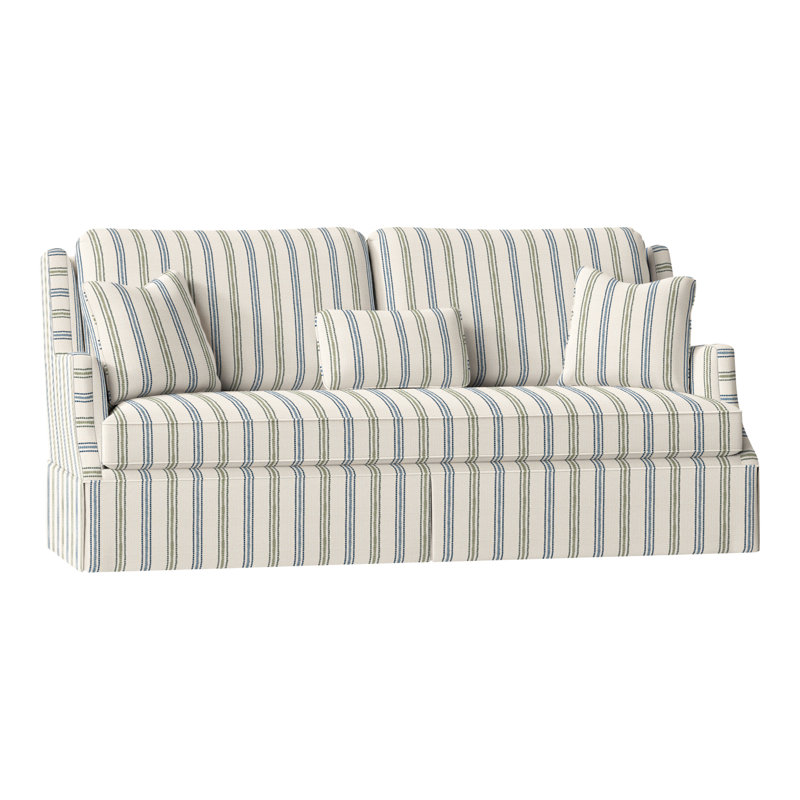 Savannah 87.5" Chenille Round Arm Sofa with Reversible Cushions, Perigold Atando Mineral