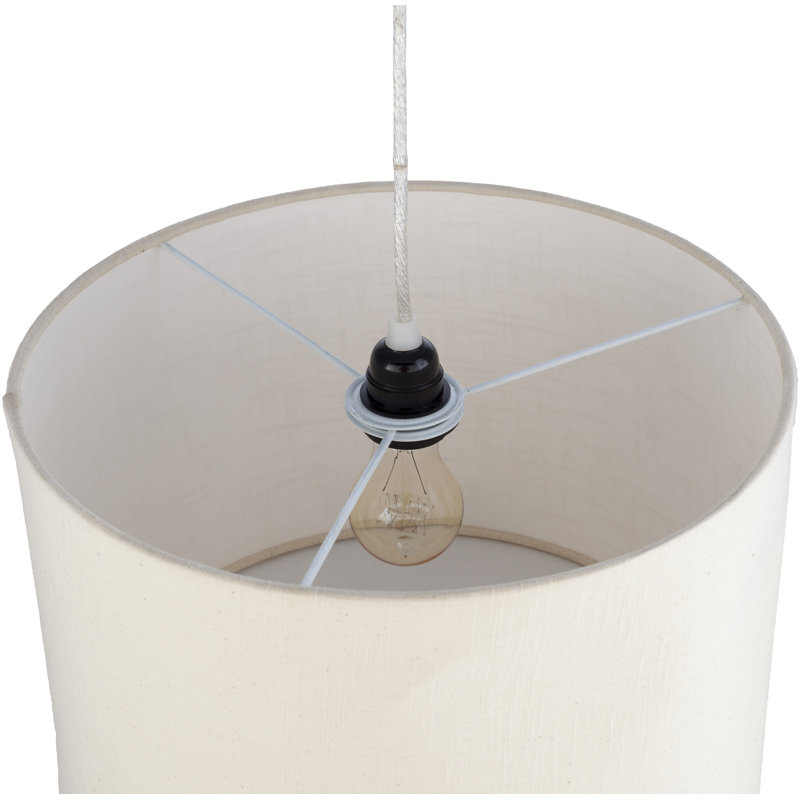 1 - Light Single Pendant, 10" H x 15" W x 15" D, Ivory