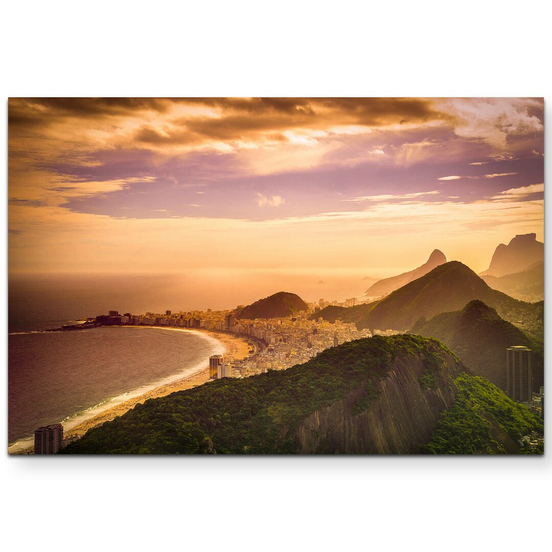 Leinwandbild Copacabana Beach bei Dämmerung – Brasilien