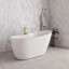 Baignoire autoportante blanche lustrée 55 "avec drain interne Streamline-108964766