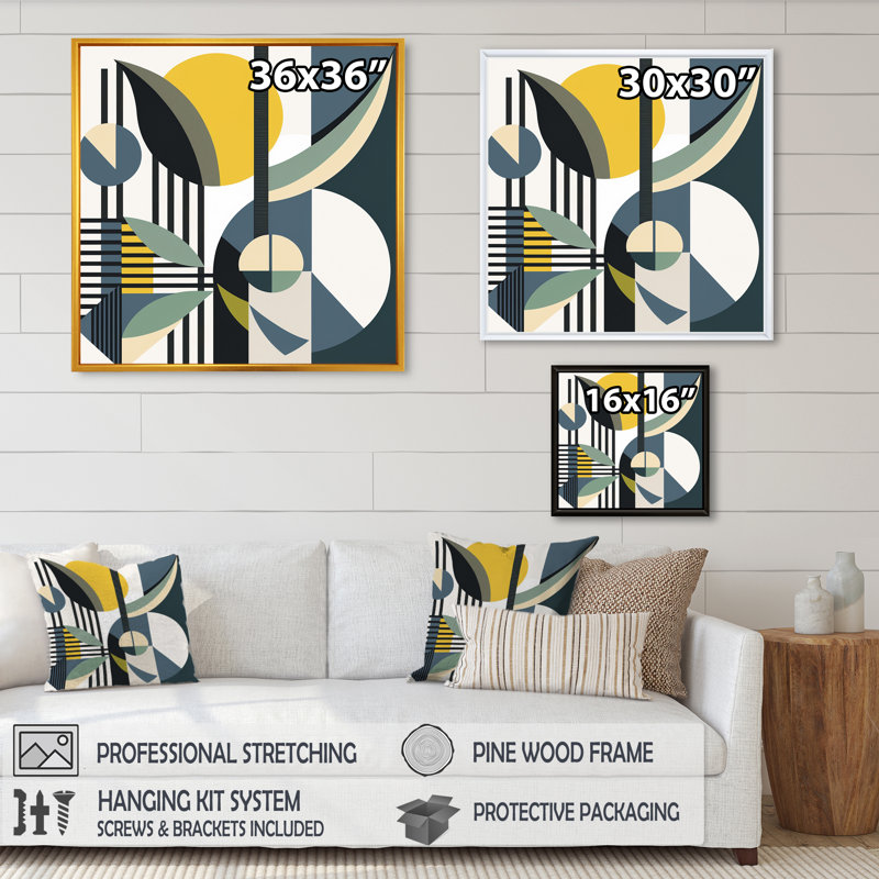 Impression rétro sur toile, image Mid-Century Vintage I - Floater, L 30 po x H 30 po, Or