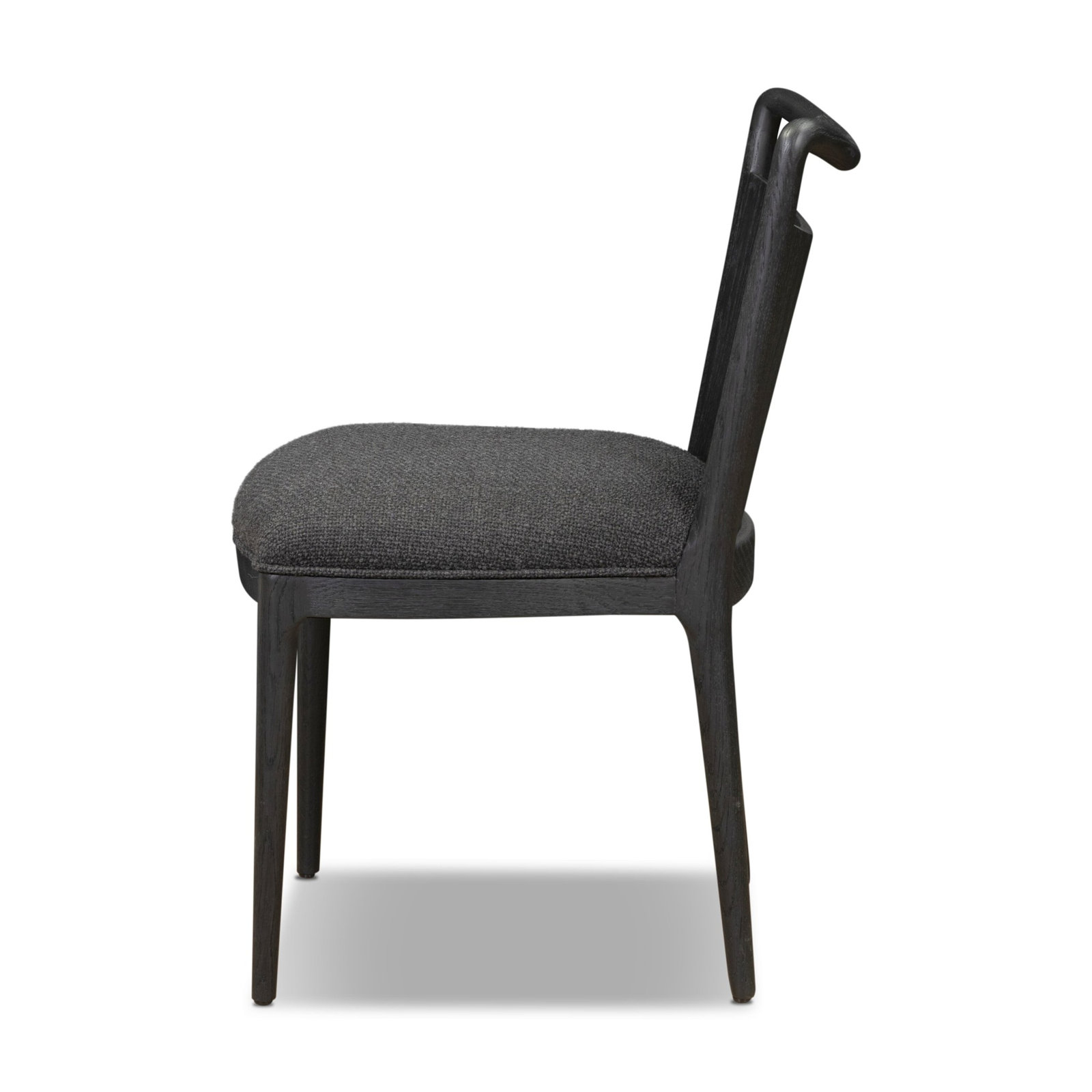 Bibiana Linen Oak Dining Chair, Gray, Polyester Blend