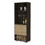 Bahamas Corner Bar with 10 Wine Cubbies, 2 Open Shelves, and Cup Rack, Dark Oak / Pine
