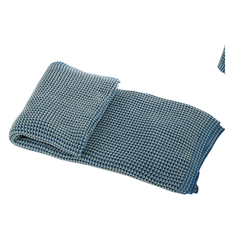 French Chic Garden Hand Woven Throw Blanket, Blue