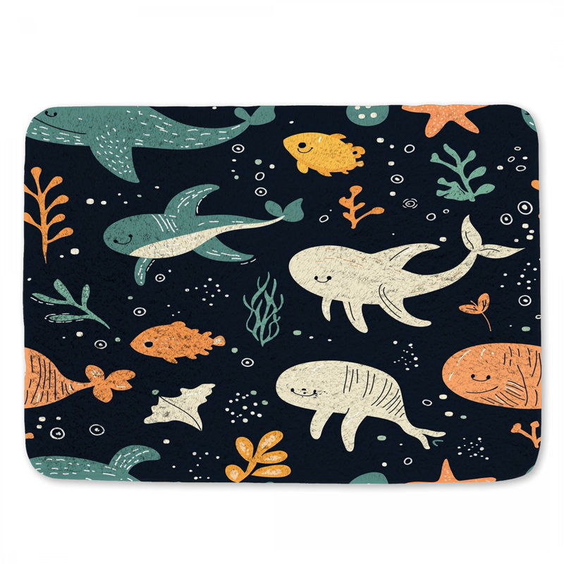 Tapis de bain Sea Creatures, L 24 po x l 17 po