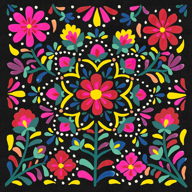 Floral Fiesta II - impression sur toile tendue, H 12 po x l 12 po